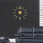 Зеркальные настенные часы с зеркальной поверхностью, домашний декор, наклейка на стену, бесшумные мини-часы 3D, подарок на Рождество, украшение для офиса