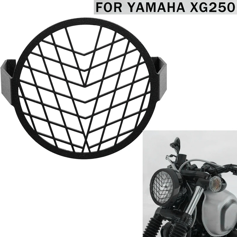 

4 Inch Front Motorcycle Headlight Mesh Grill Mask Retro head light lamp Cover Protector Guard for Yamaha XG250 XG 250