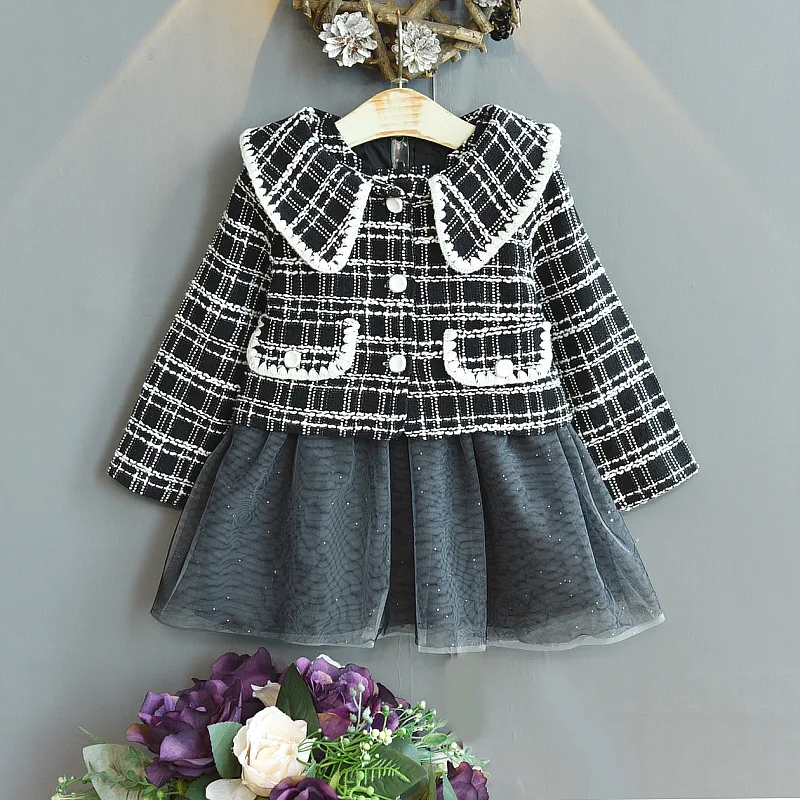 Платье принцессы в Корейском стиле для девочек, детская одежда из двух предметов, детская одежда, Рождественский наряд для девочек, детская ...