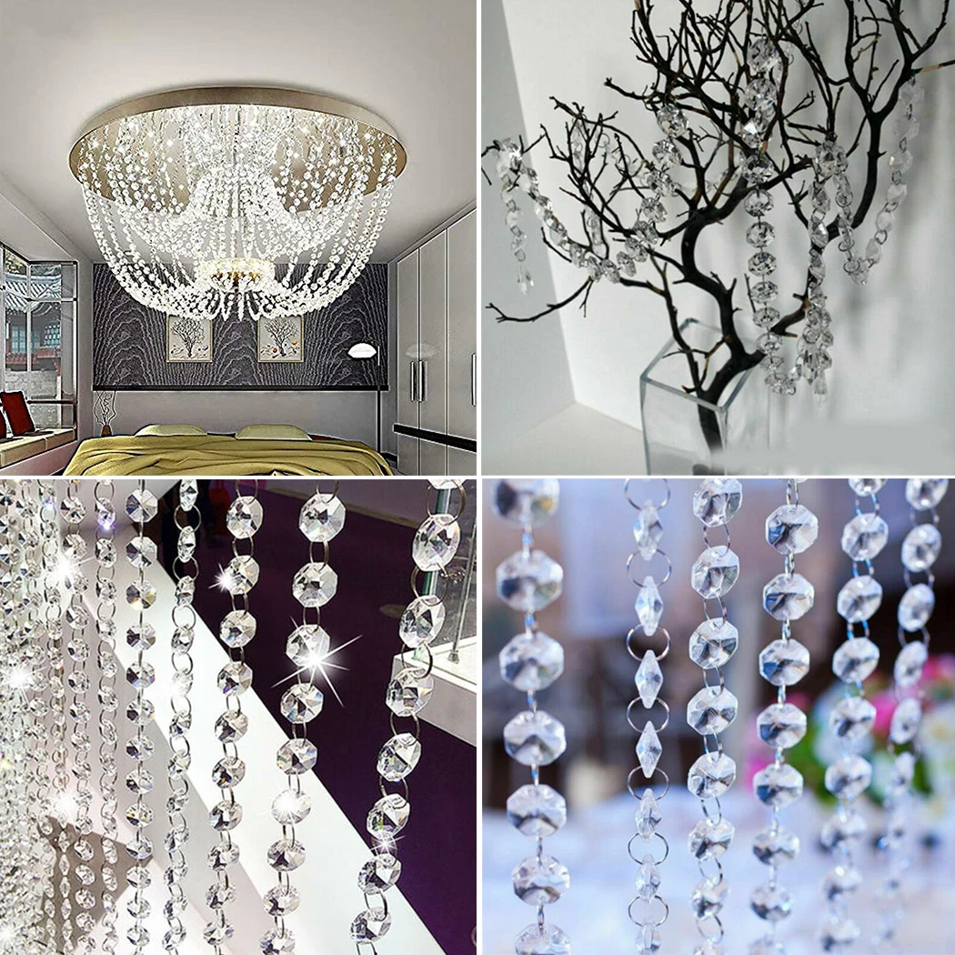 

Crystal Acrylic beads Chandelier Garland Hanging Wedding Decoration Lamp