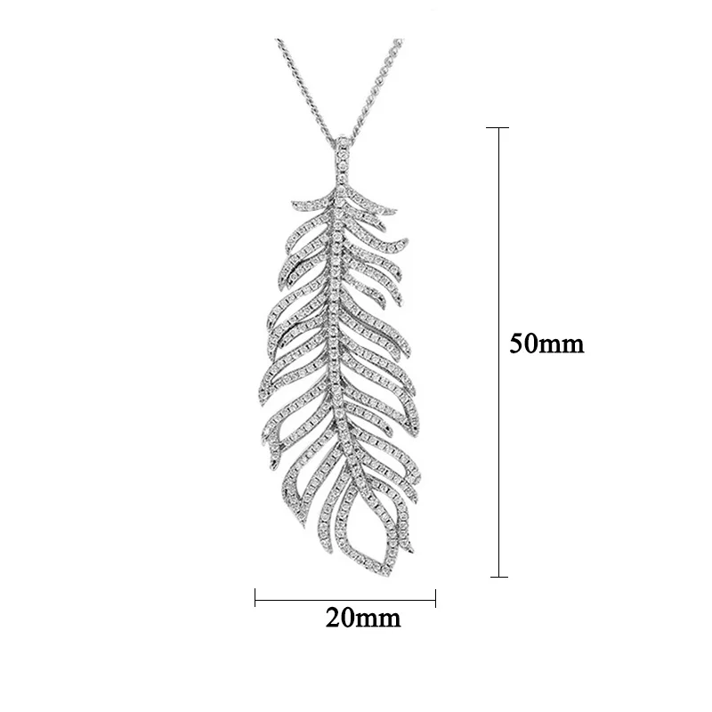 

Low Price Lovely Leaf Shape Long Pendants &Necklaces in Fashion Cubic Zirconia Jewelry Party Gift P056