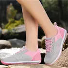 Кроссовки женские легкие спортивные, Брендовые спортивные туфли для бега и спорта на открытом воздухе, большие размеры, серый и розовый цвета