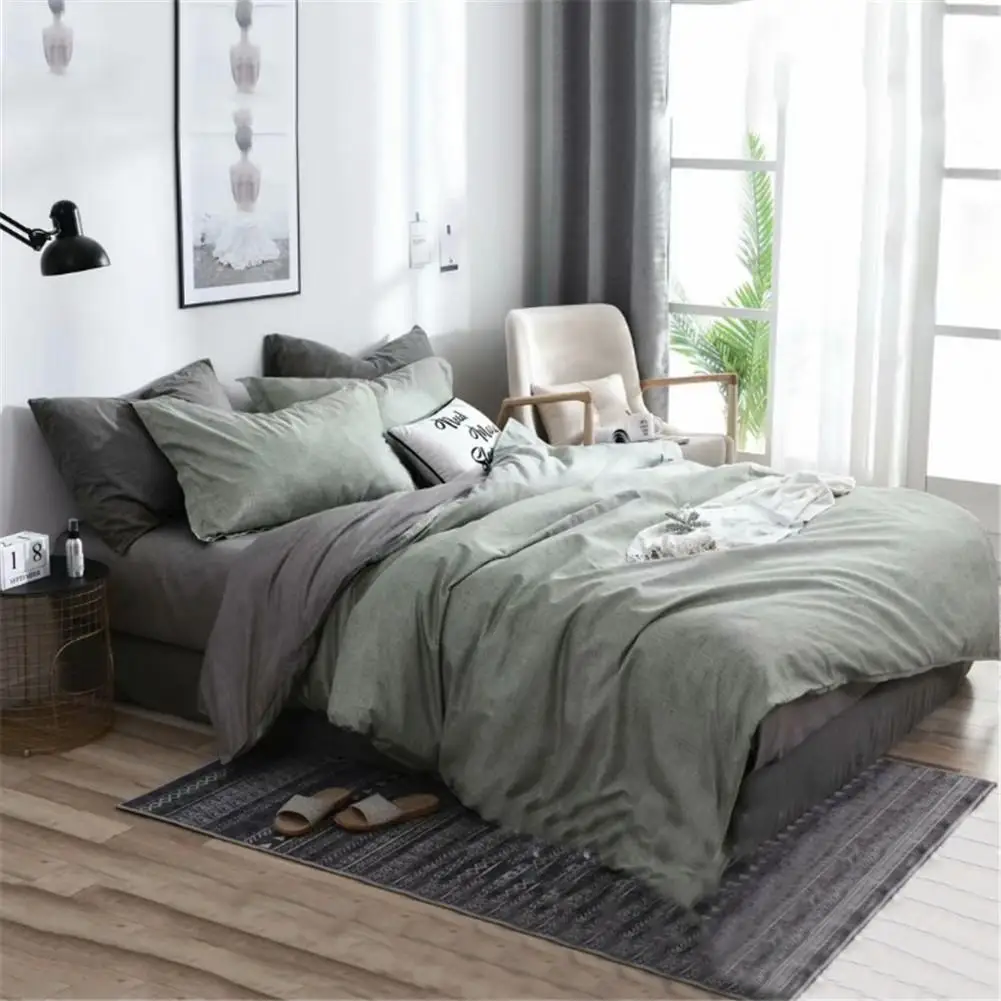 Простая простыня пододеяльник наволочка чехол Комплект постельного белья из