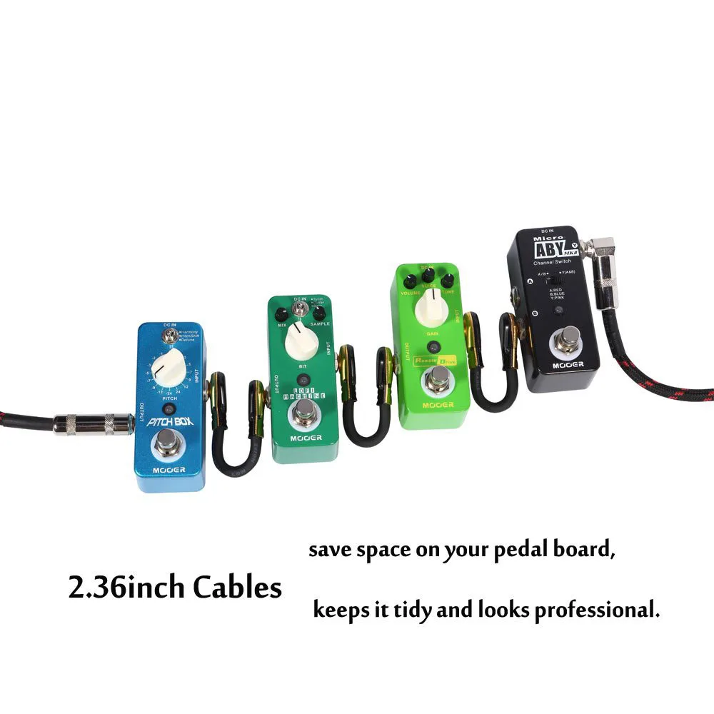 Кабель для гитары 30 см 1/4 дюйма с прямоугольным гитарным эффектом кабели педалей