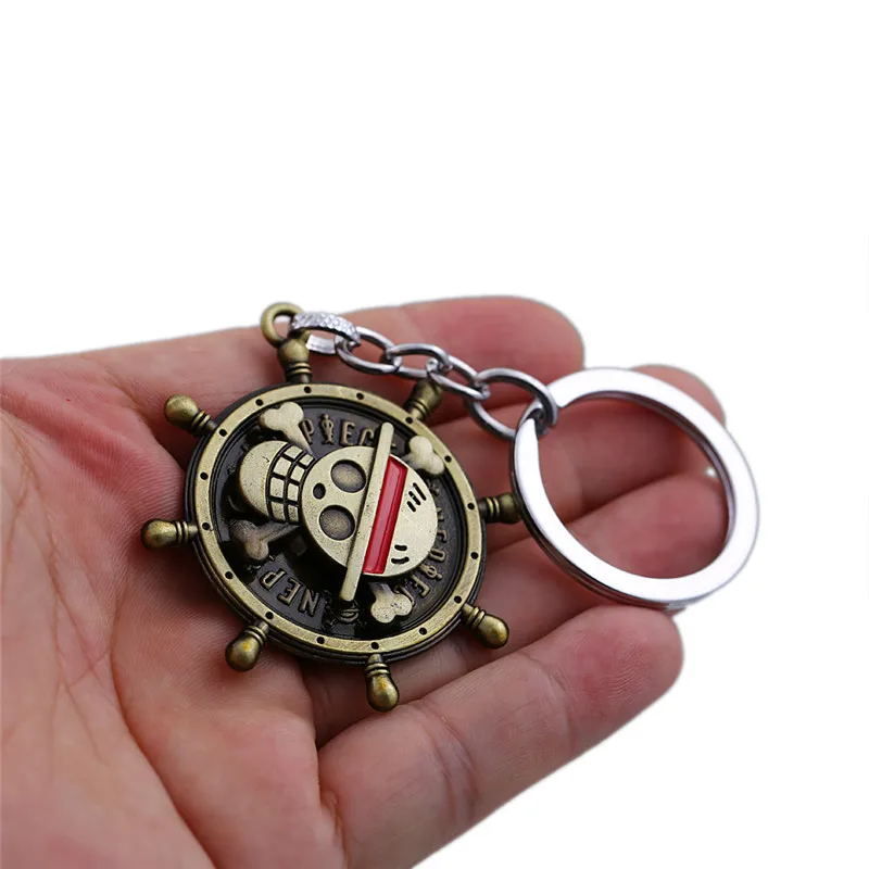 Один кусок брелок для мужчин металлическая вращающаяся Луффи соломенная цепочка