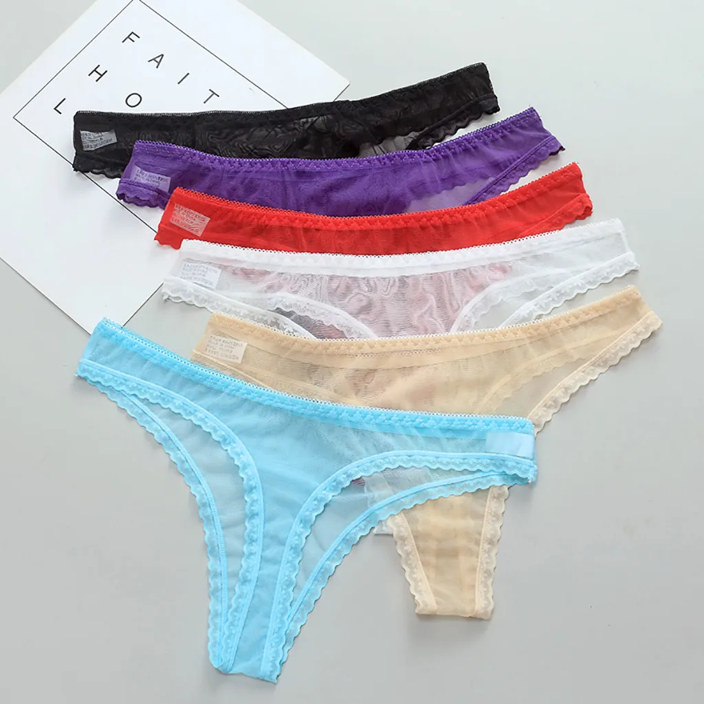 

Lightweight Lace Women's Pranties Sexy Thong Ultra-Thin Full Transparent Soft Panties Low Waist Sexy Close-fitting Female трусы