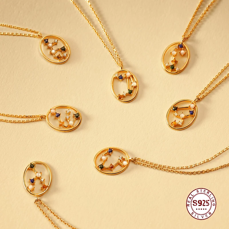 

Цепочка из серебра 925 пробы с кулоном в виде созвездий радуги