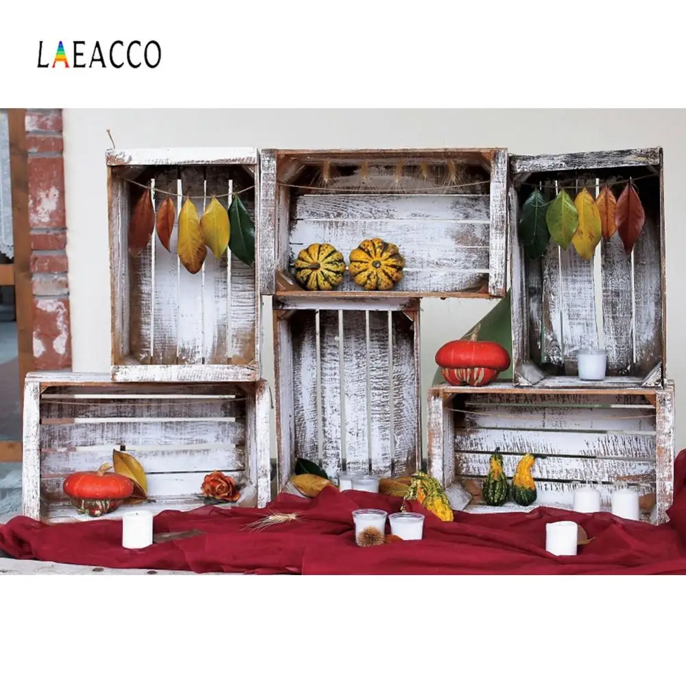 Laeaco серый деревянный короб осенние тыквенные свечи вечерние сельские