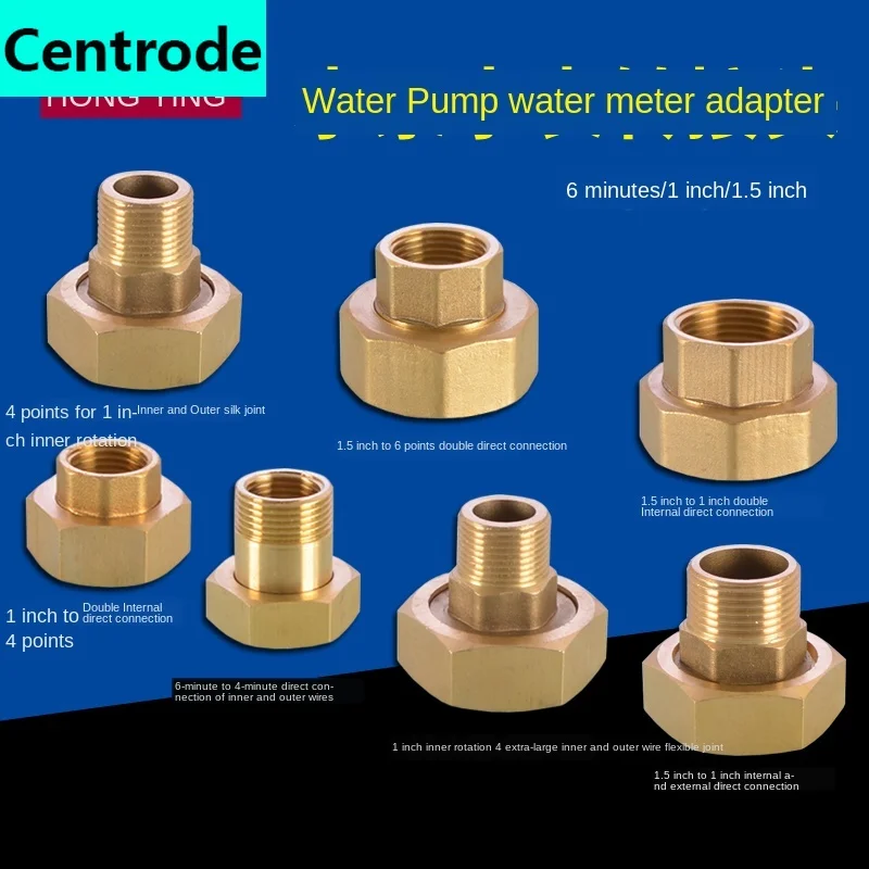 

3/4 Inch 1 Inch 1.5 Inch All Copper Tap Water Meter Pump Adapter 1/2 IN Inner Wire Outer Teeth Double Inner Wire Live Joint
