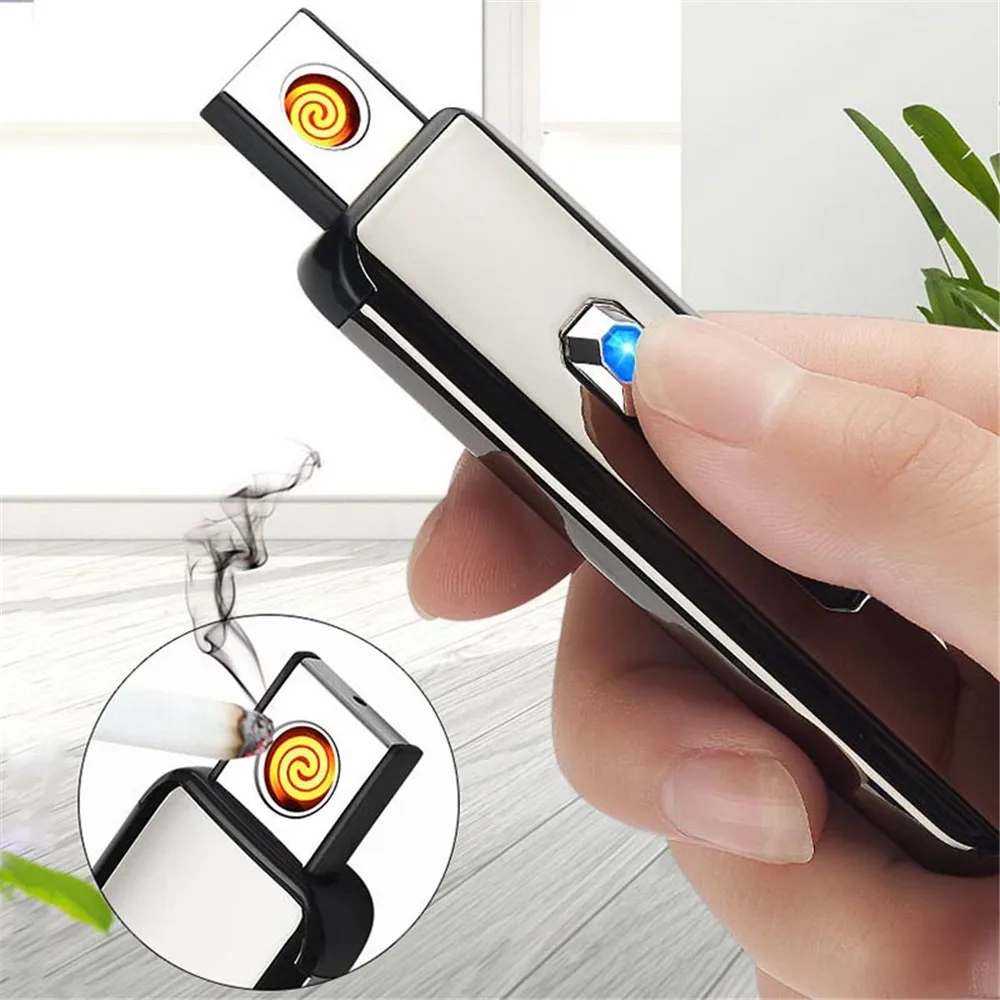 Двухсторонняя портативная зажигалка с кнопками перезаряжаемая защитой от ветра