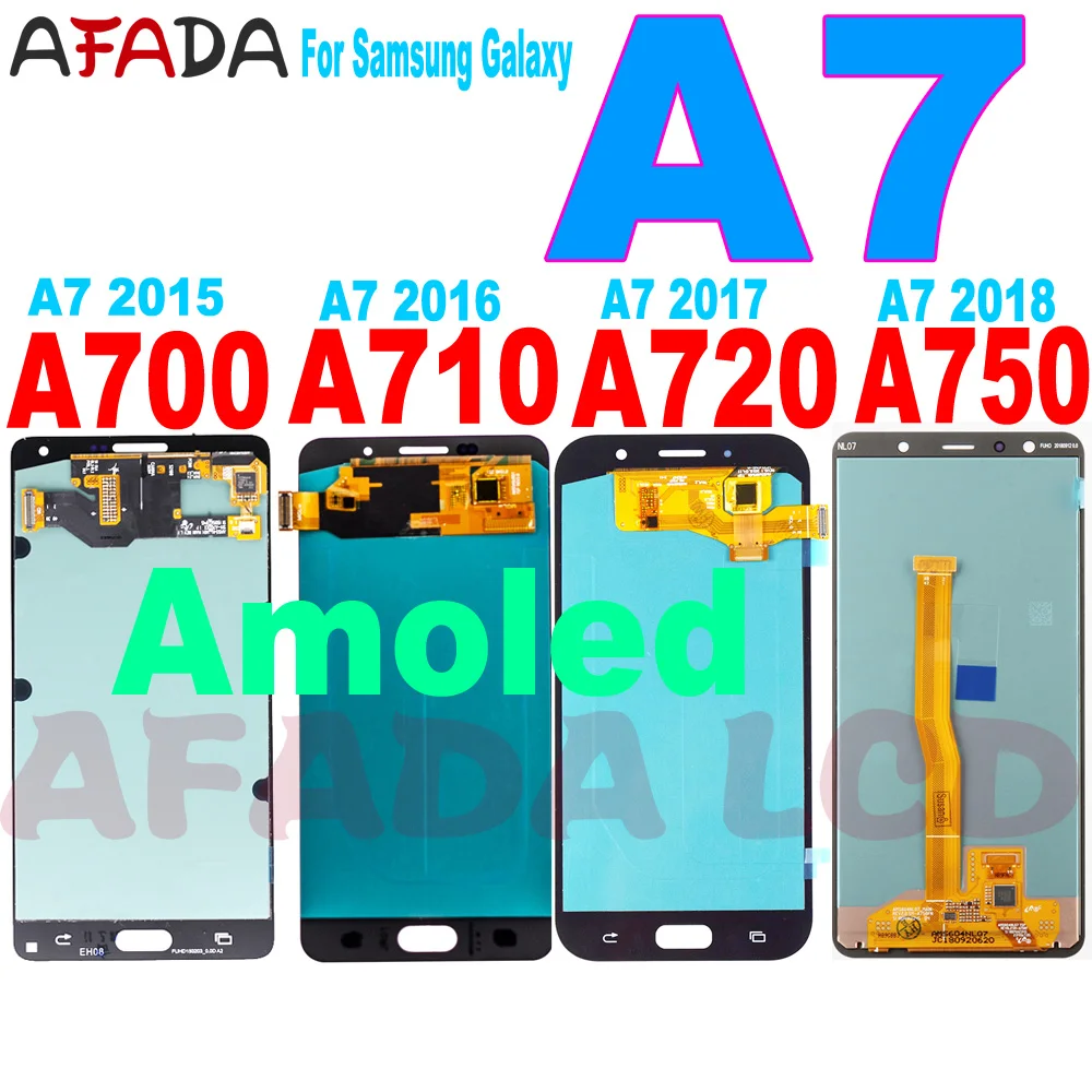 ЖК-дисплей Super Amoled A7 для Samsung Galaxy A7 2015 2016 2017 A700 A710 A720 A750, ЖК-дисплей, сенсорный экран, дигитайзер, замена