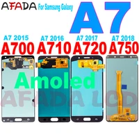 super amoled a7 lcd for samsung galaxy a7 2015 2016 2017 2018 a700 a710 a720 a750 lcd display touch screen digitizer replacement