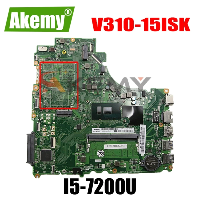 

Laptop motherboard For LENOVO Ideapad V310-15ISK V510-15IKB E52-80 I5-7200U Mainboard DA0LV6MB6F0 5B20M27718 SR2ZU