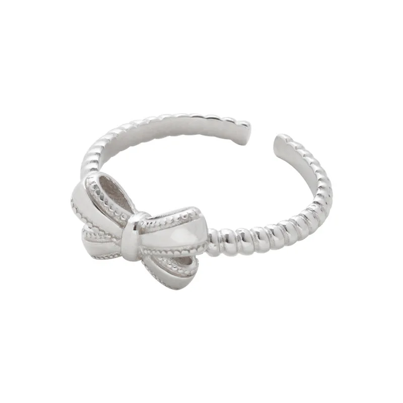 

Trendy Jewelry Bowknot Ring Delicate Design Sweet Korean Temperament Metal Women Finger RIng For Girl Party Gifts