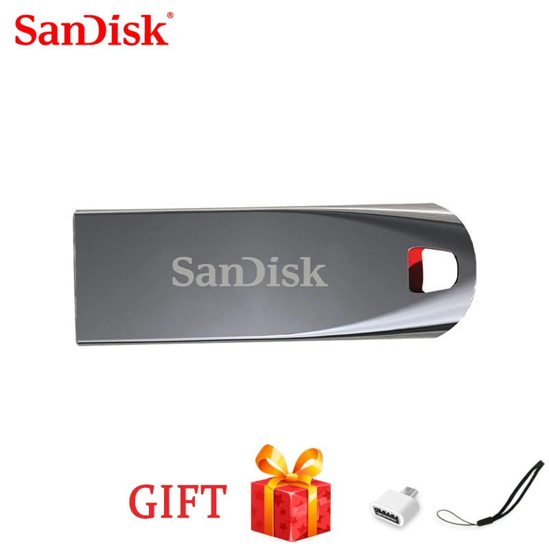 SanDisk USB CZ71usb флеш-накопитель 2,0 USB флеш-накопитель 64 ГБ 32 ГБ 16 ГБ флеш-накопитель металлический флеш-накопитель Высокое качество запоминающее устройство