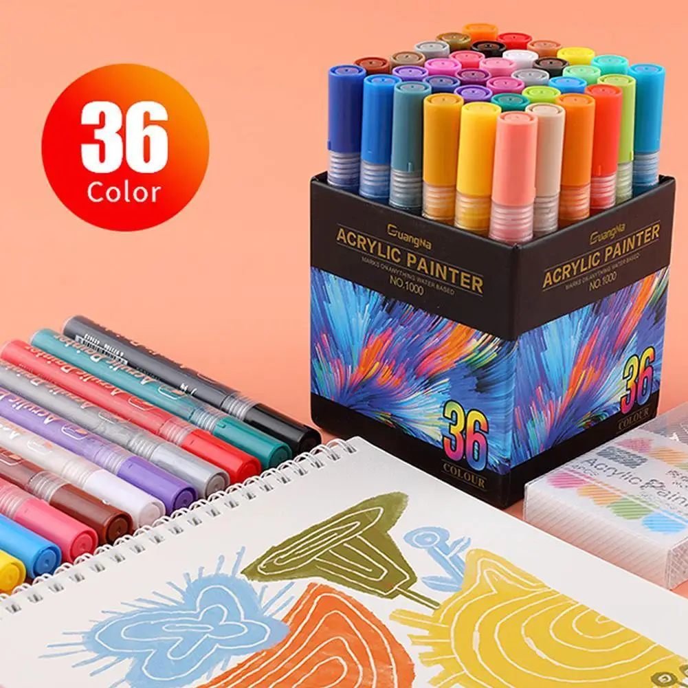 

36Colors Acrylic Marker Pen Watercolor Pen Diy Photo Album Graffiti Drawing Pen Painting Set for Schools Art Stationery Supplies