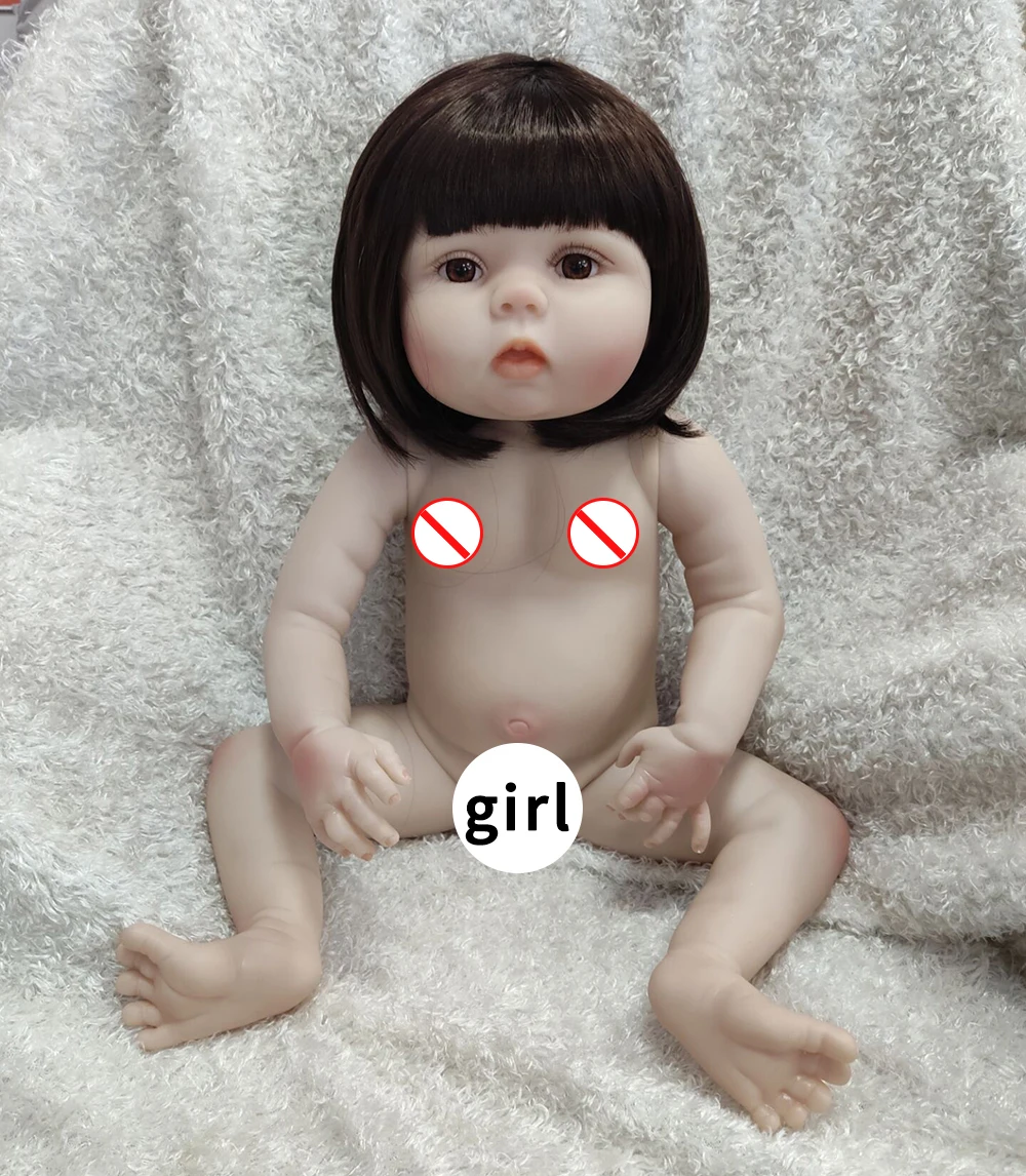 55CM Reborn Baby girl full body Silicone Soft toddler Doll For Kid Fashion Bebes the best Christmas birthday gift playmate | Игрушки и
