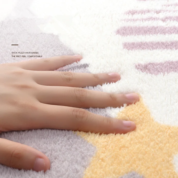 Длинный напольный коврик прикроватный очень мягкий и удобный бархатный для ног