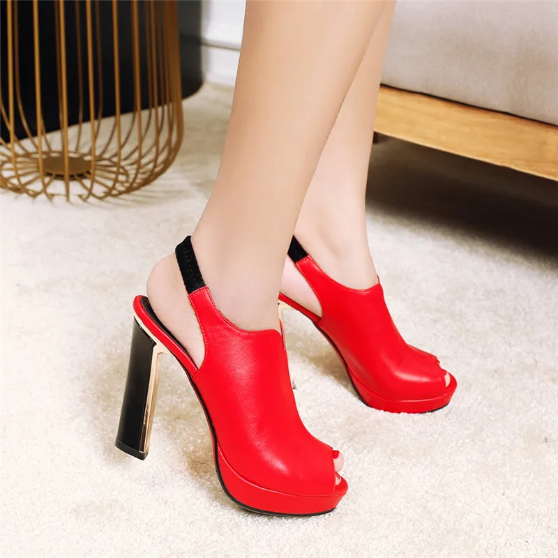 

ASUMER 2021 new arrive high heels platform sandals women peep toe slip on summer party wedding shoes ladies sandals red