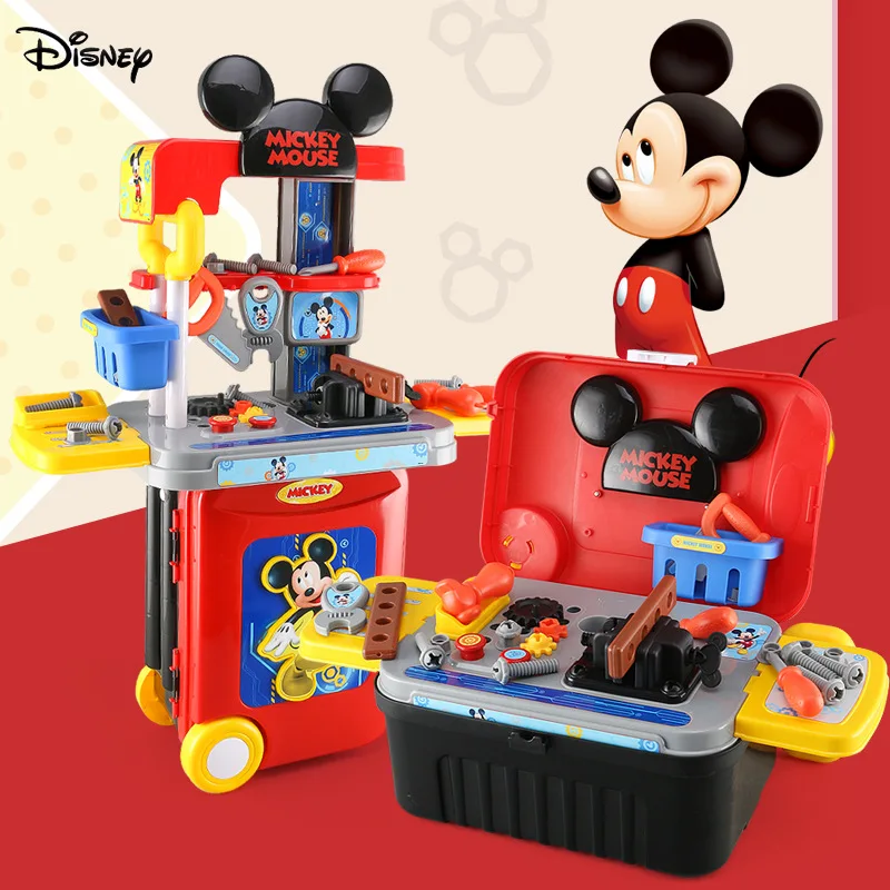 

Искусственный чемодан на колесиках Disney 3 в 1, инструменты для ухода за домом, ролевые игры с игрушками, детские подарки на день рождения