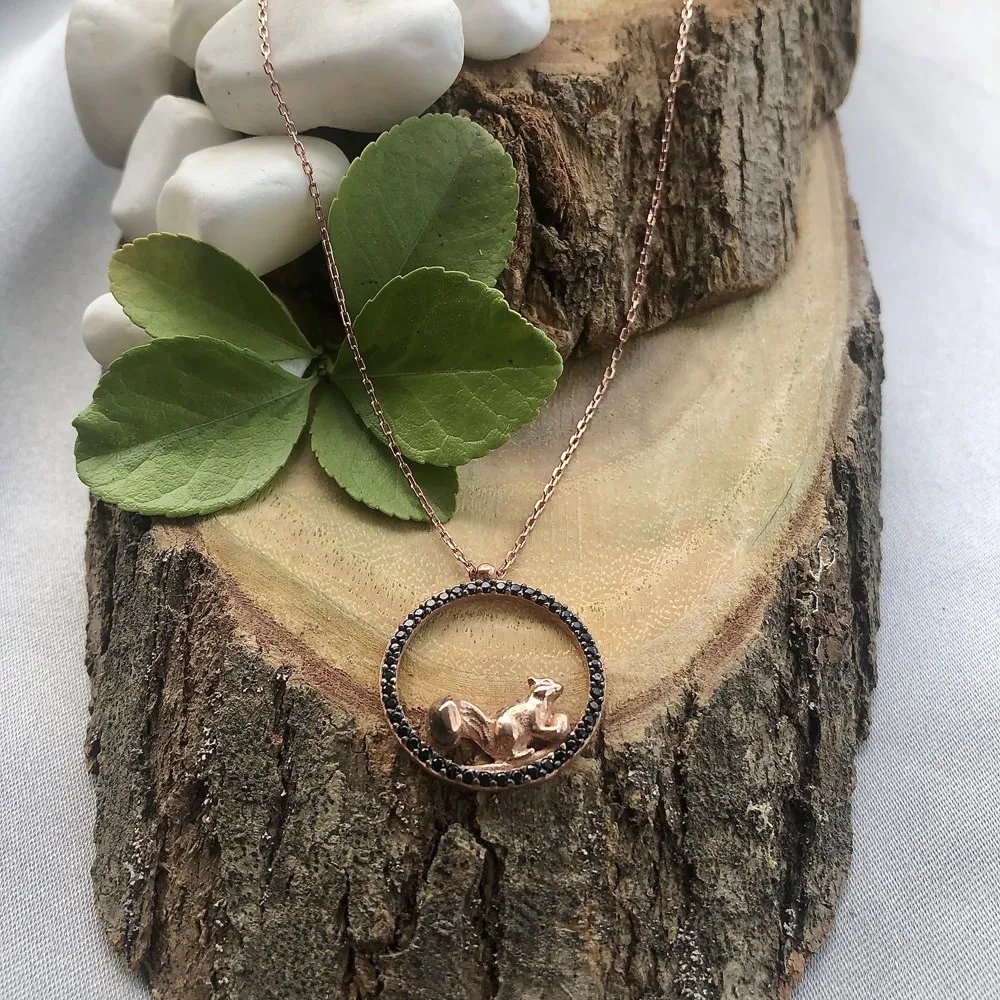 

Squirrel 925 Sterling Silver Necklace Women Girls Gift Jewelry Accessories Fashion Handmade Elegant Chain