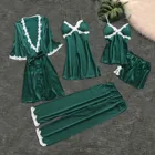 Комплект женского кружевного нижнего белья, с подвязками и мягким поясом, 5 предметов