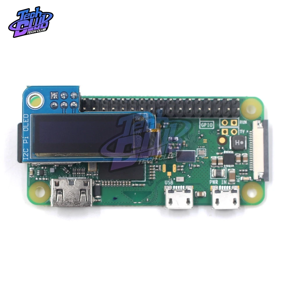 Монохромный OLED экран PiOLED 0 91 дюйма IIC I2C 128x32 плата для Raspberry Pi Zero SSD1306 Синий DC 3 В