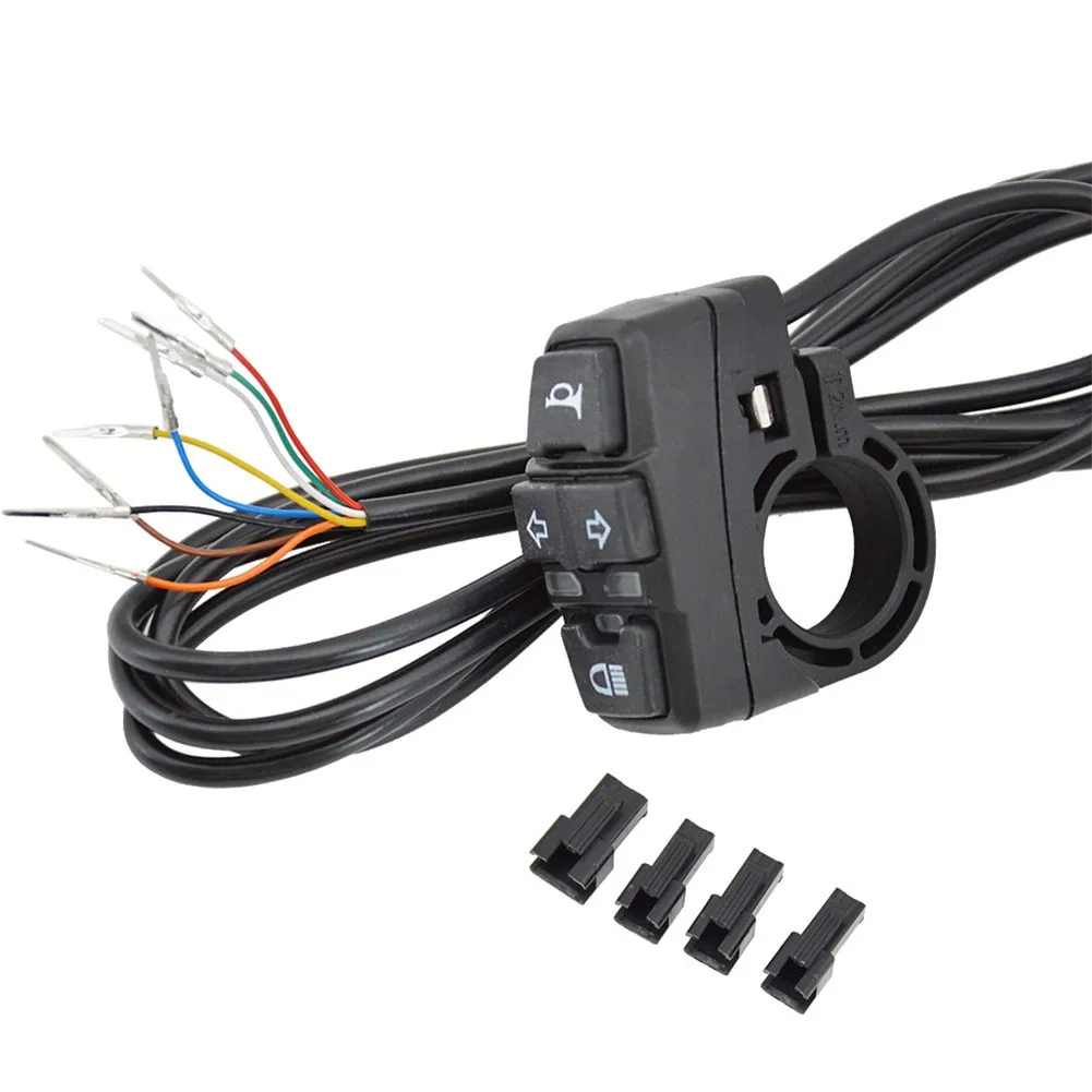 

3 In 1 E-bike Light Horn Turning Switch Electric Scooters Bicycle Controller 8 Wire Multi-function Headlights Off-on 36V Or 48V