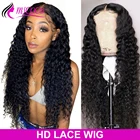 Mscoco глубокая волна парик Синтетические волосы на кружеве человеческие волосы парики предварительно вырезанные 360 Синтетические волосы на кружеве al парик 150 180 250 плотность глубоко вьющиеся синтетические волосы парик из человеческих волос