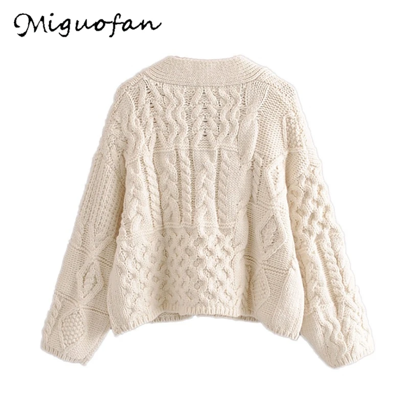 Женский вязаный укороченный свитер Белый свободный в Корейском стиле с