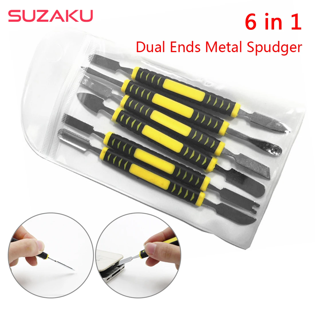 

Dual Ends Metal Spudger 6pcs Hand Tool Set for iPhone iPad Tablet Mobile Phone Prying Opening Repair Tool Crowbar Disassemble