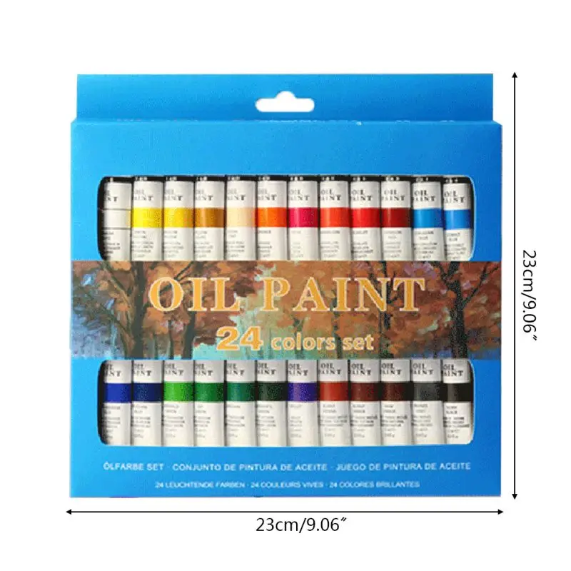 

24 Colors Professional Oil Painting Paint Drawing Pigment 12ml Tubes Set Artist