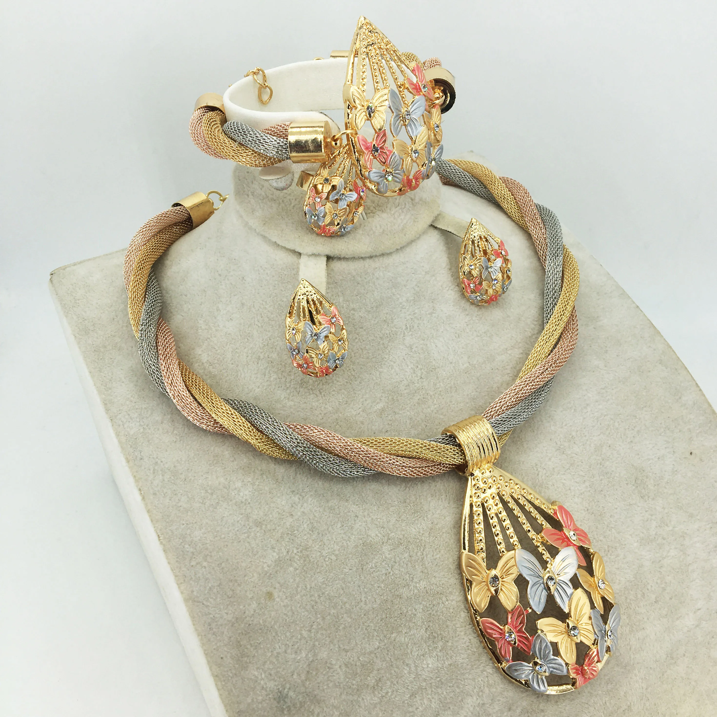 Горячая мода Свадебный Дубай Африка Нигерия Африканский комплект ювелирных