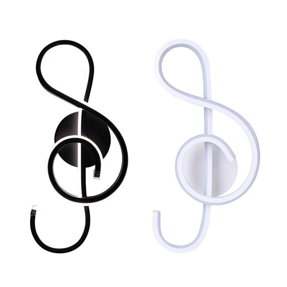 

Nordic Simple LED Wall Lamp Bedroom Metal Musical Note Beside Spiral Night Light Modern Hallways Indoor Living Room Decor