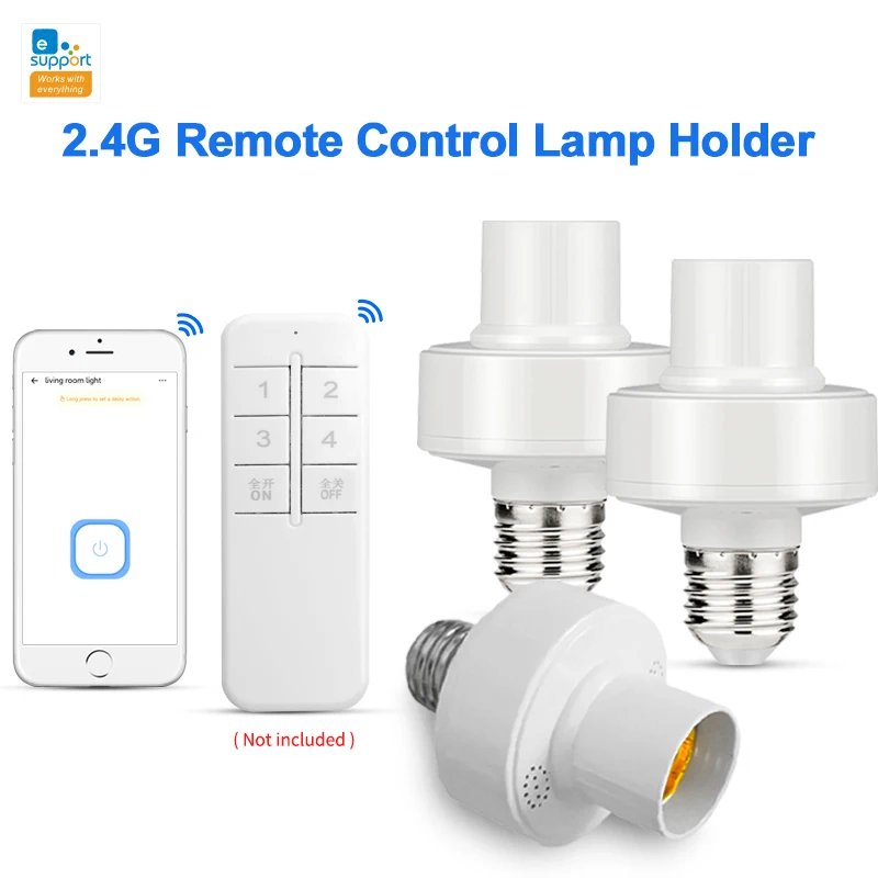 

Умная розетка E27 для освещения умный дом RM 2,4G, патрон лампы с Bluetooth-протоколом, дистанционное управление через приложение eWeLink