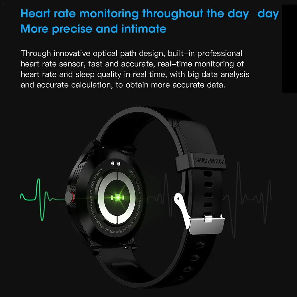 Sports Pedometer L9 Bluetooth Men Fitenss Smart Watch Cardiogram PPG HRV Heart Rate Monitor IP68 Waterproof Walk Health Bracelet