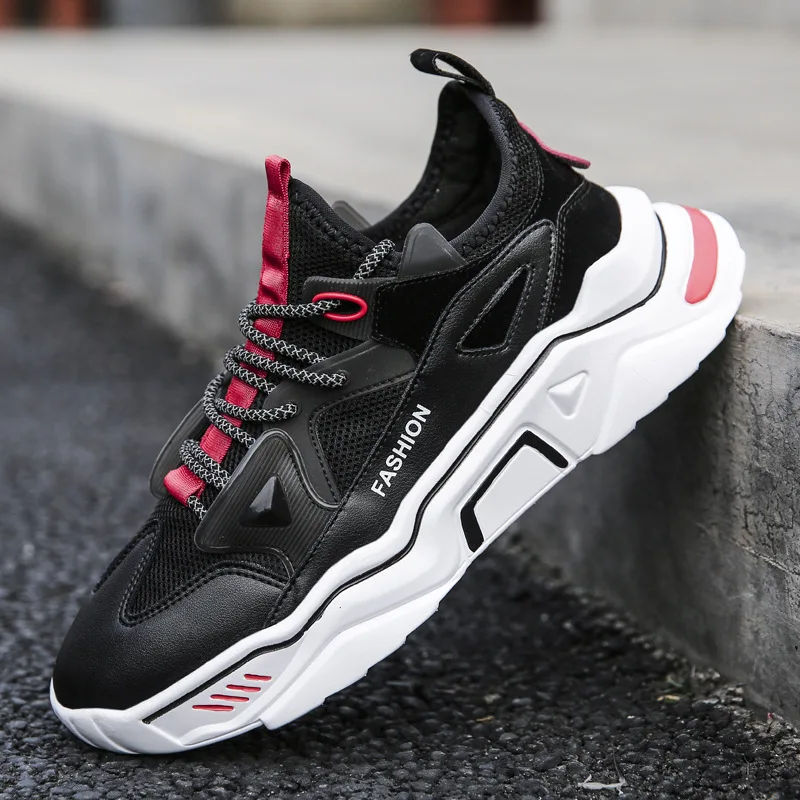 

The new fashion Korean version of the trend big net breathable dad shoes thick soles increase men's outdoor casual sports shoes