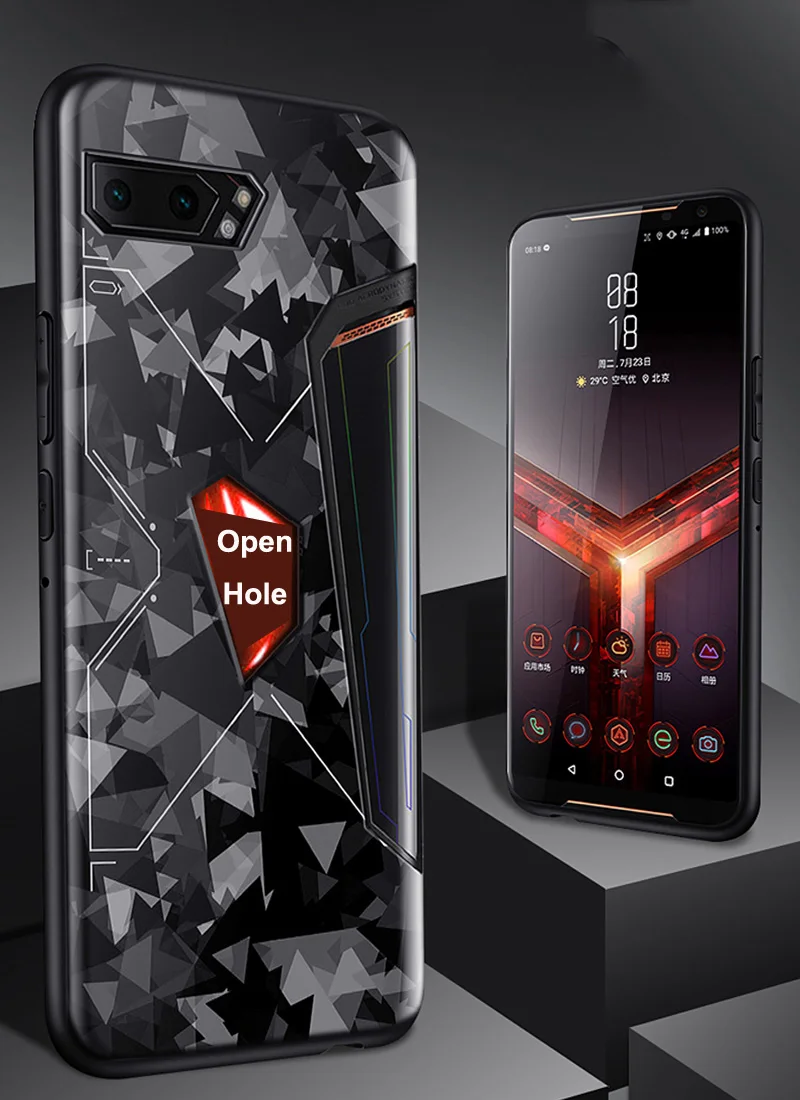 Для Asus ROG Phone 2 Case ZS660KL Мягкие силиконовые защитные чехлы+ стеклянная Защитная пленка для Asus ROG Phone II ROG2 Тонкий чехол