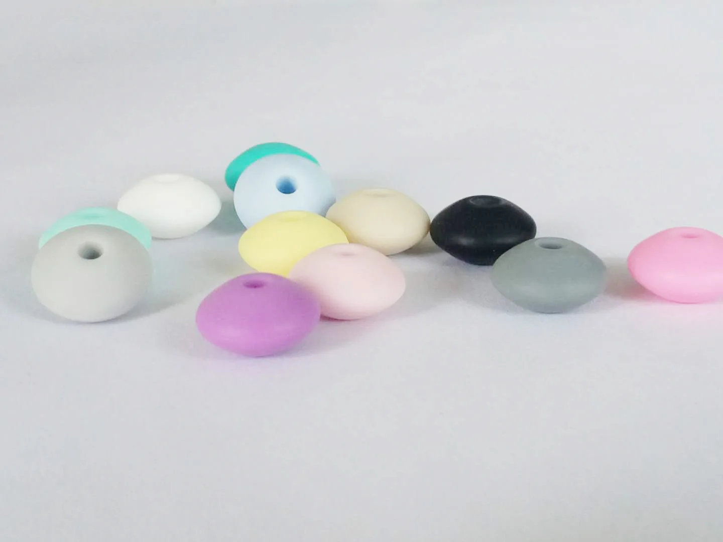 

20pcs Baby Teething Toys Silicone Beads Lentil 12mm Bpa Free Silicone Diy Teether Teething Pacifier Necklace Accessories