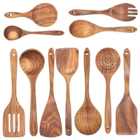 wooden kitchen utensils set cooking spatula tools kit healthy turners spoon baking eco friendly ustensile de cuisine bois