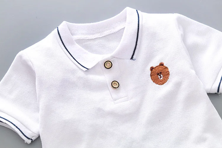 summer new Boys short-sleeved clothing sets Baby boy cotton cartoon lapel T-shirt top + shorts Suit 2pcs Children clothes |