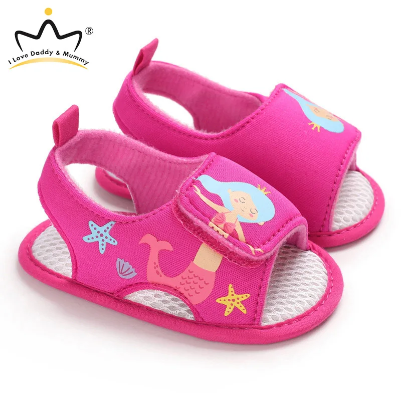 Летние детские сандалии из мягкого хлопка Милая обувь принцессы с короной