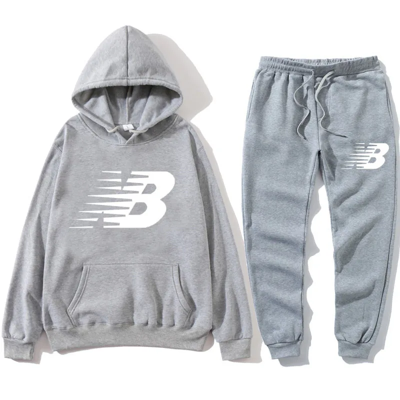 

Fashion Brand Men's Set Fleece Hoodie Pant Thick Warm Tracksuit Sportswear Hooded Track Suits Male Sweatsuit Tracksuit