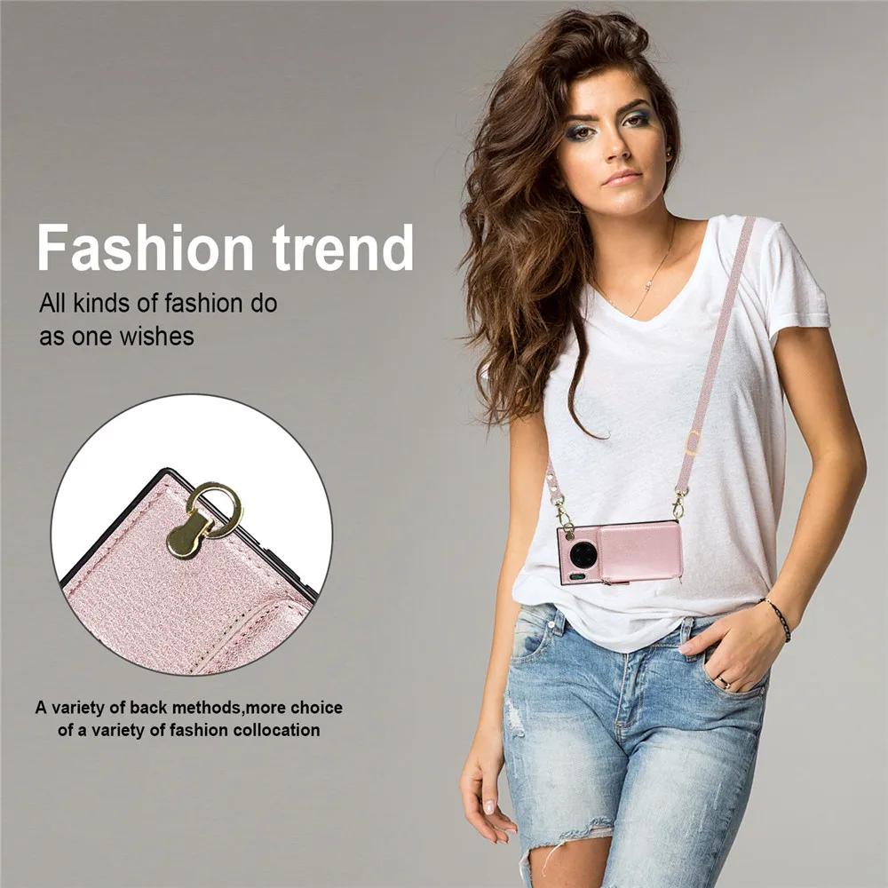 

Кожаный чехол с длинным ремешком для телефона Huawei Mate 30 Pro, противоударный многофункциональный чехол с полным покрытием для Huawei Mate 20 Lite 30 Pro 40