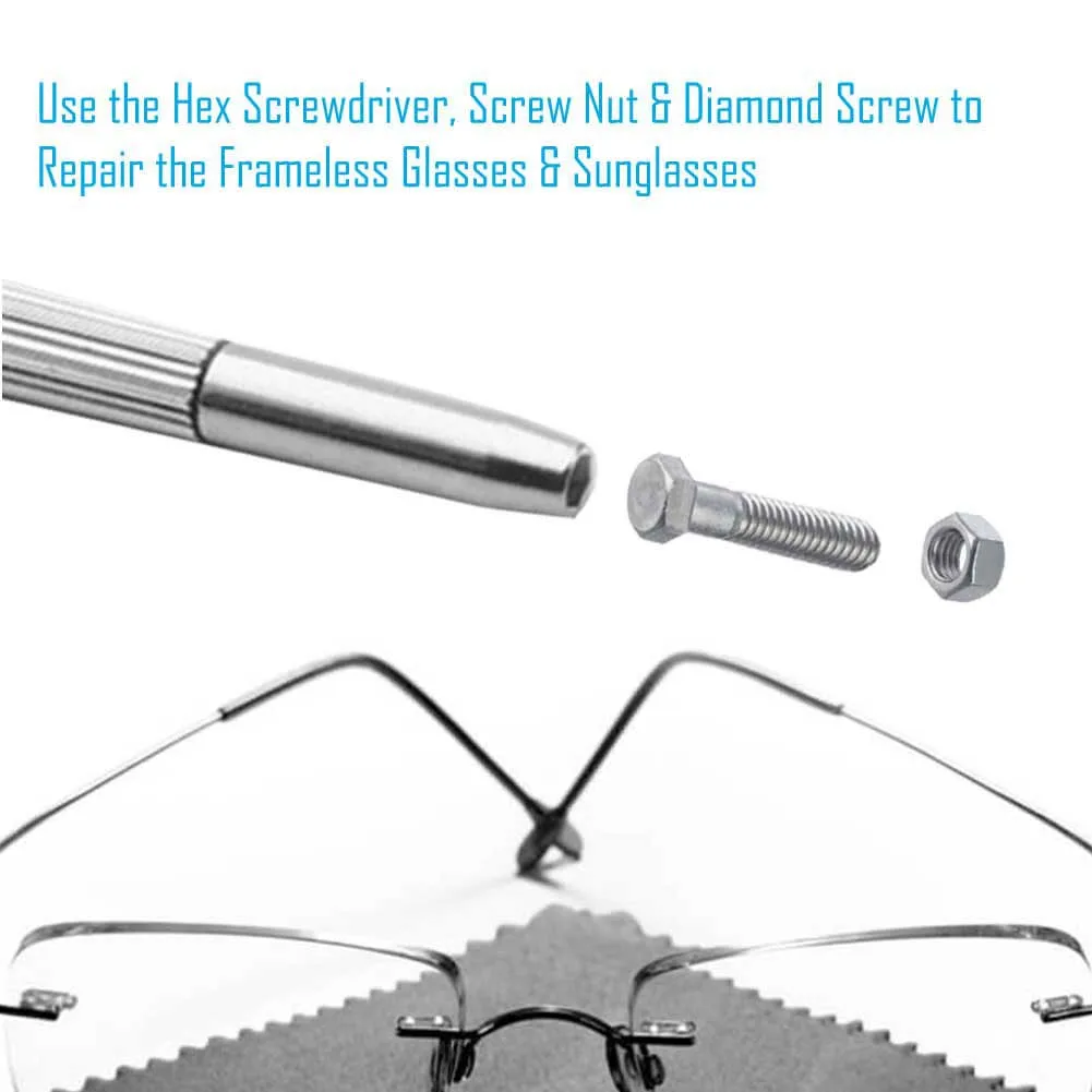 Glasses Screws Accessories Eyeglass Repair Kit Screwdriver Assortment Storage Bag Stainless Steel Tweezers Nose Pads Portable | Аксессуары