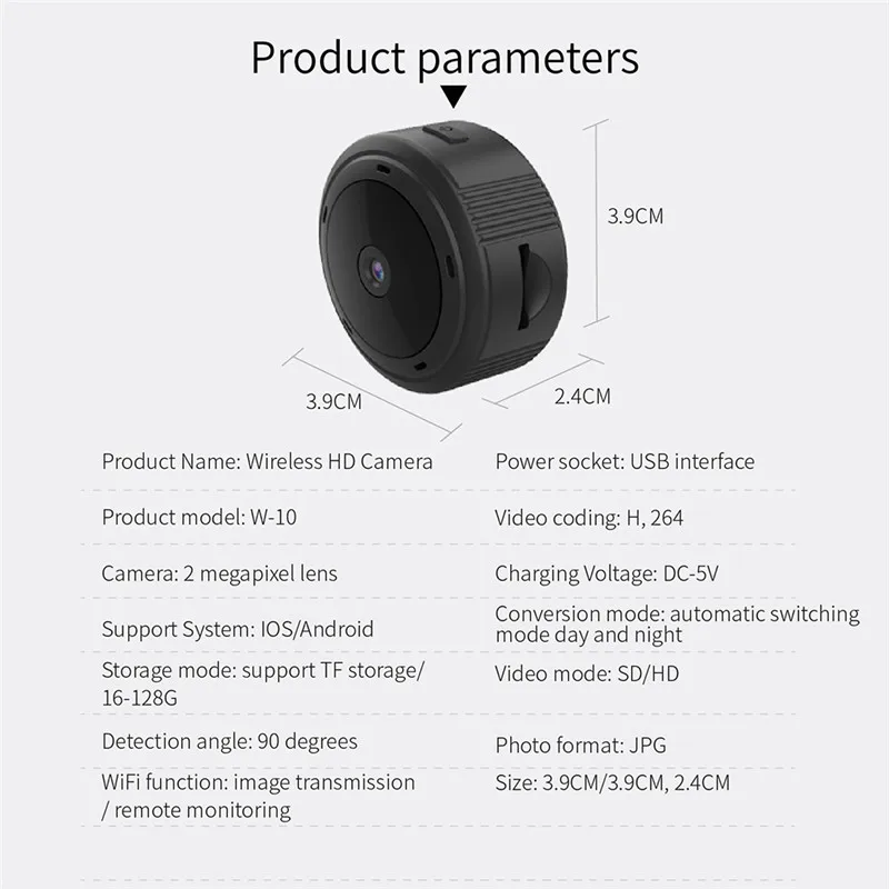 Беспроводная мини-камера QZT Wi-Fi ИК ночное видение микро IP-камера широкоугольная