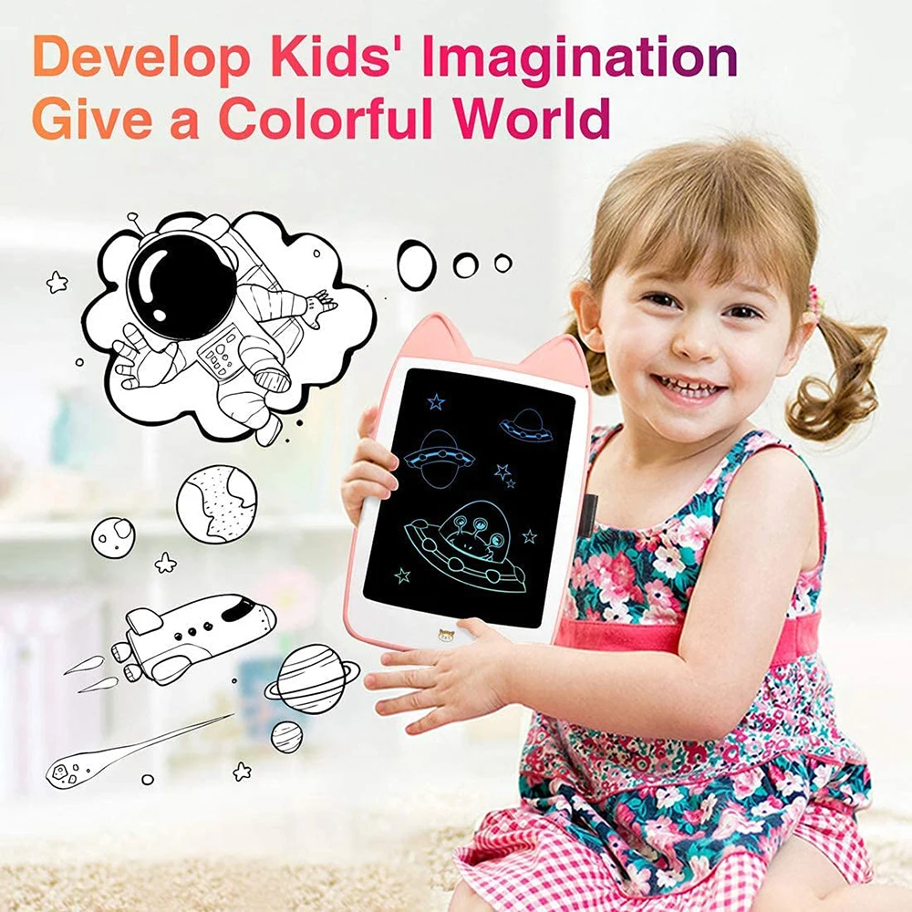 

LCD Screen Handwriting Board Smart Tablet Cartoon Animals Cat Drawing Pad Early Education Puzzle Toy Painting Tool For Children