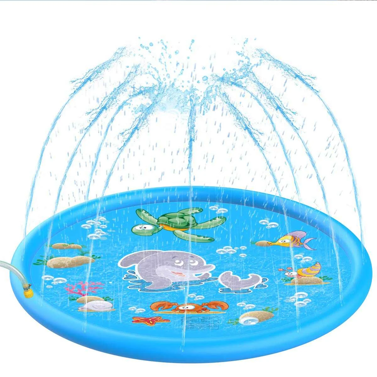 

Inflatable Sprinkler Pad Water Play Mat Sprinkle and Splash Play Mat toy for Outdoor Swimming Beach Lawn Children Kids 170 CM
