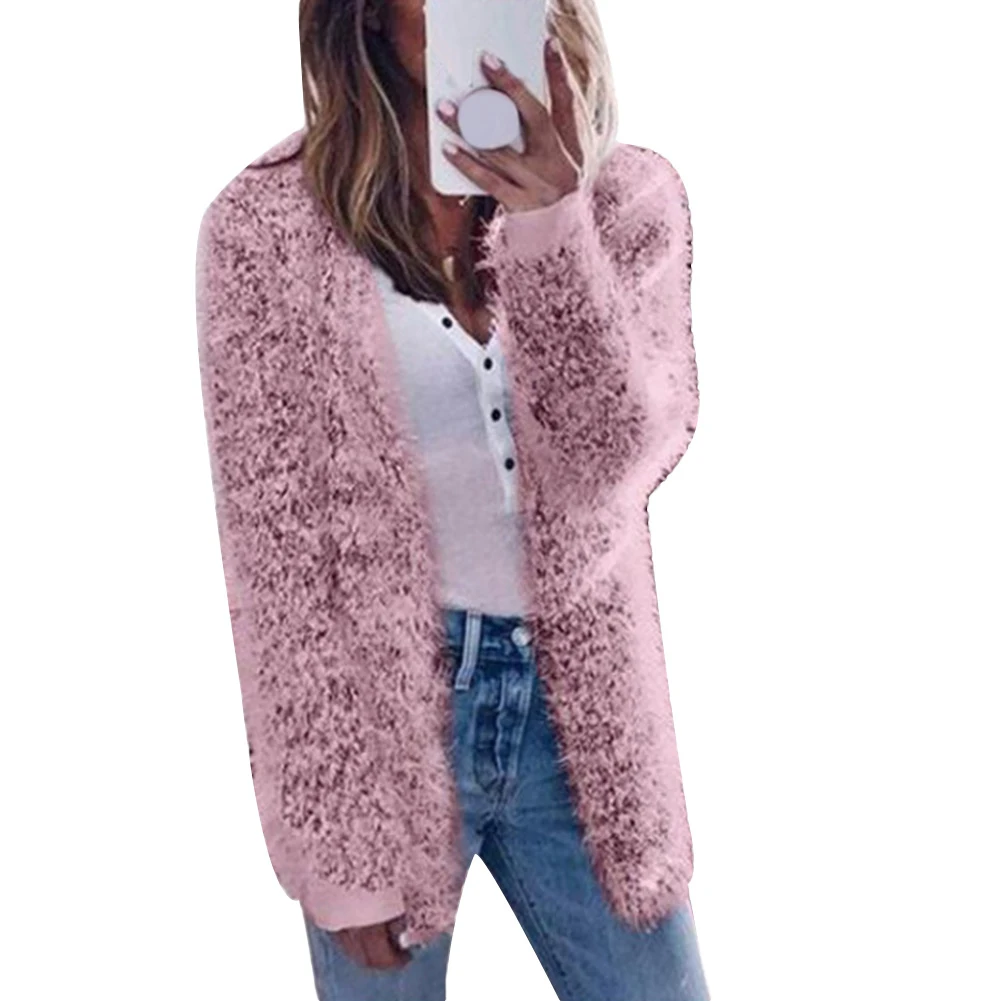 Модный женский осенне-зимний однотонный Тонкий кашемировый кардиган с длинным