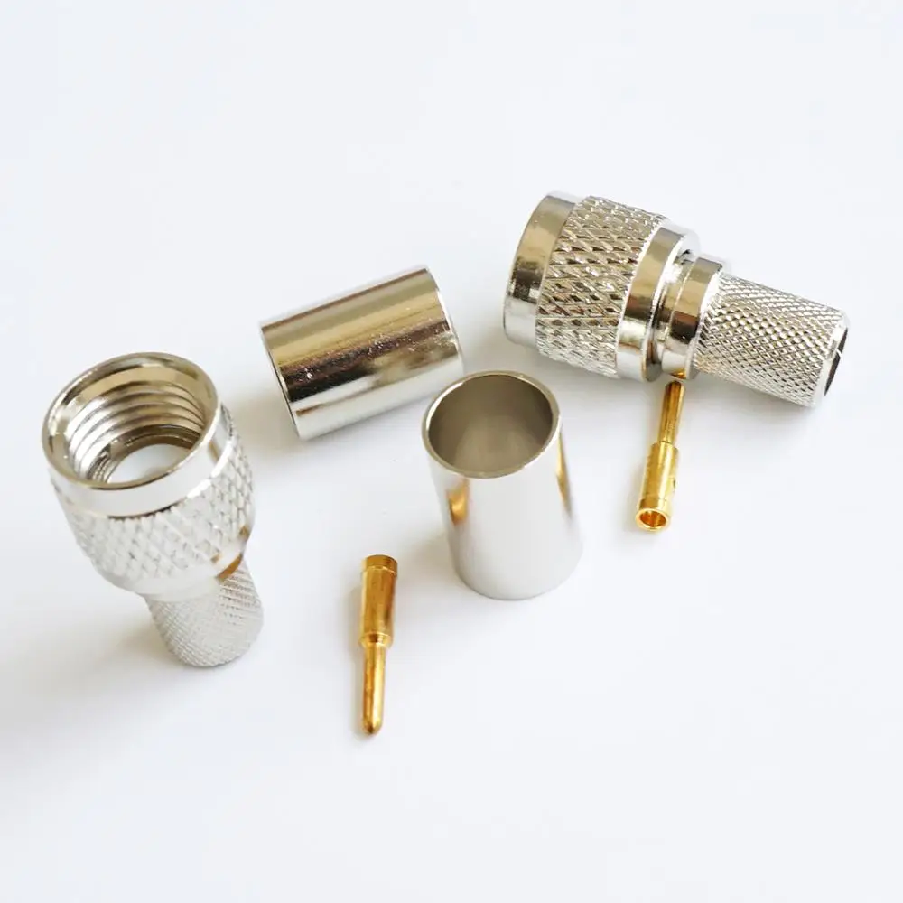 miniUHF MINI UHF Male Plug RF Coax Connector Socket Crimp for RG5 RG6 LMR300 RG304 5D-FB Coaxial Straight Nickel plated - купить по